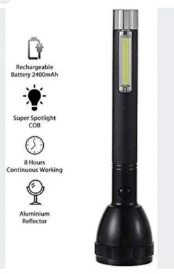 Picture of Powerful Torch Light SM-2080 High Power LED Flashlight – Rechargeable Waterproof 1000M Long Range Zoomable Torch with Digital Display for Camping Hiking Emergency Outdoor Use Black