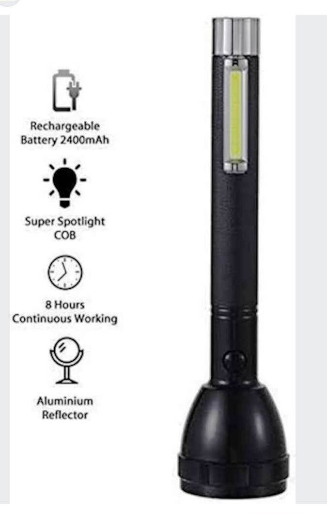 Picture of Powerful Torch Light SM-2080 High Power LED Flashlight – Rechargeable Waterproof 1000M Long Range Zoomable Torch with Digital Display for Camping Hiking Emergency Outdoor Use Black