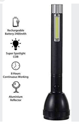 Picture of Powerful Torch Light SM-2080 High Power LED Flashlight – Rechargeable Waterproof 1000M Long Range Zoomable Torch with Digital Display for Camping Hiking Emergency Outdoor Use Black