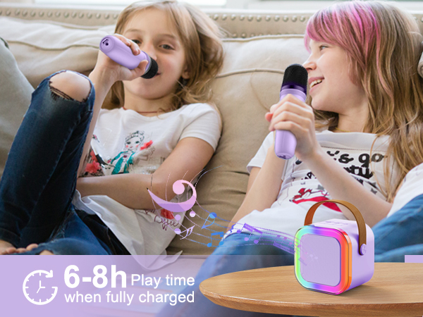 Picture of K12 Bluetooth Karaoke Speaker with Wireless Microphone | Portable Mini KTV Speaker Set with RGB Lights Multicolor