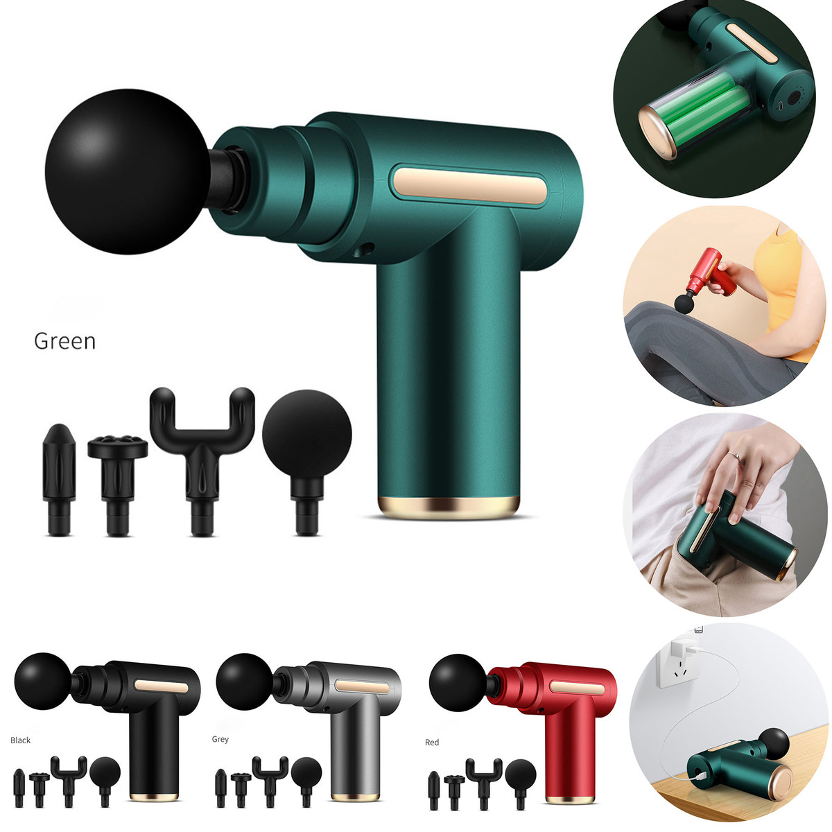 Picture of Powerful Performance Massage Gun | Deep Tissue Therapy Massager for Muscle Relaxation & Recovery Multicolor