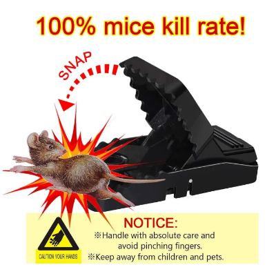 Picture of Rat Trap Plastic Mouse Catcher | Reusable Heavy Duty Mouse & Rat Trap for Home, Office & Warehouse Black