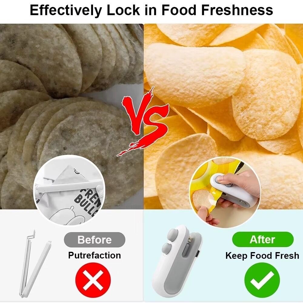 Picture of 2 In 1 Mini Bag Sealer & Cutter Portable Heat Sealer Plastic Bag Sealing Machine Food Snack Chip Bag Sealer Kitchen Storage Sealing Tool 