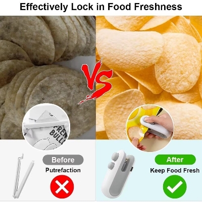 Picture of 2 In 1 Mini Bag Sealer & Cutter Portable Heat Sealer Plastic Bag Sealing Machine Food Snack Chip Bag Sealer Kitchen Storage Sealing Tool 
