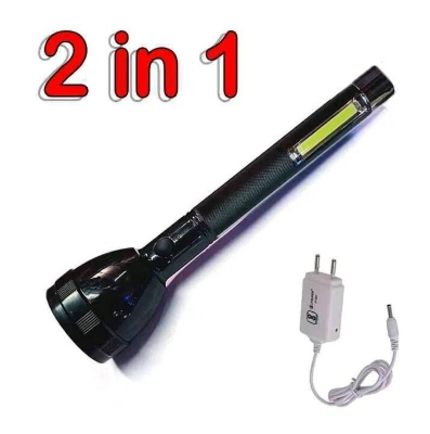 Picture of SM-2080 High Power LED Torch Light – Rechargeable Heavy Duty 2 Mode Flashlight for Indoor Outdoor Camping Emergency Security and Daily Use Black