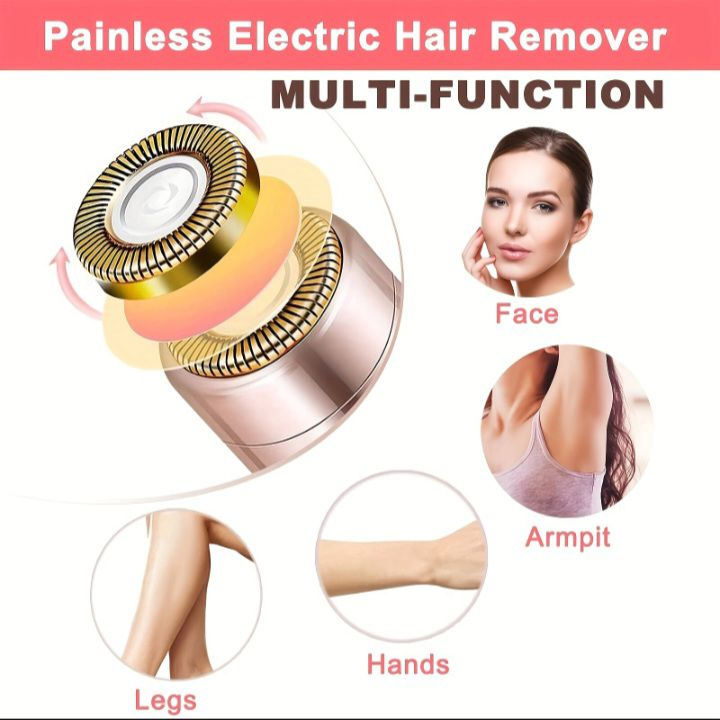 Picture of Portable Lipstick Electric Hair Remover for Women Facial Hair Remover Eyebrow Trimmer Painless Battery Operated Mini Razor Face Hair Removal Shaver Multicolor