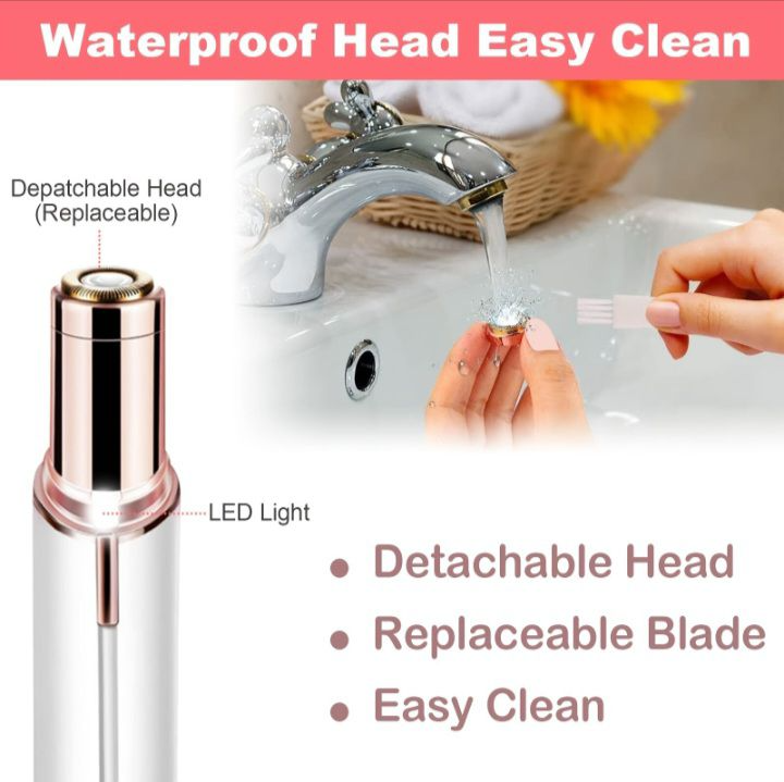 Picture of Portable Lipstick Electric Hair Remover for Women Facial Hair Remover Eyebrow Trimmer Painless Battery Operated Mini Razor Face Hair Removal Shaver Multicolor