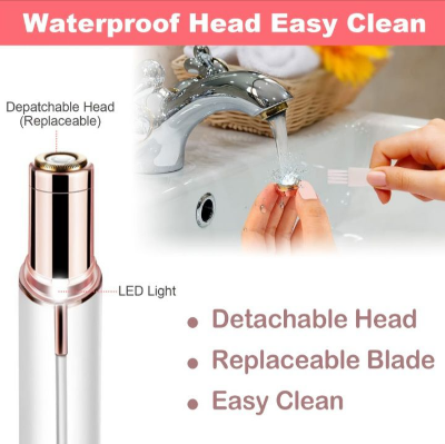 Picture of Portable Lipstick Electric Hair Remover for Women Facial Hair Remover Eyebrow Trimmer Painless Battery Operated Mini Razor Face Hair Removal Shaver Multicolor