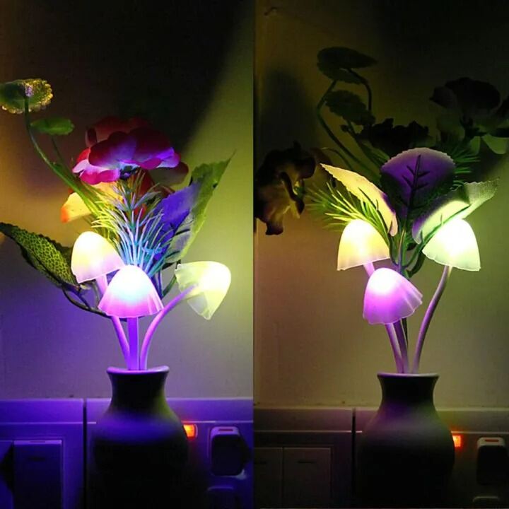 Picture of Honeymoon Moon Light Bedroom Mushroom Lamp – Automatic Sensor Color Changing LED Night Light Table Lamp for Bedroom Home Decor Multicolor