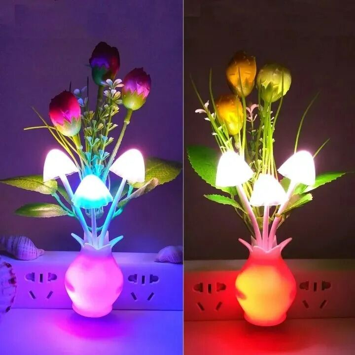 Picture of Honeymoon Moon Light Bedroom Mushroom Lamp – Automatic Sensor Color Changing LED Night Light Table Lamp for Bedroom Home Decor Multicolor