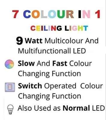 Picture of 7 Color Decorative Night Light RGB Colour Changing LED Bulb 9W – Multicolor LED Night Lamp for Home, Bedroom, Party, Festival & Decorative Lighting Multicolor