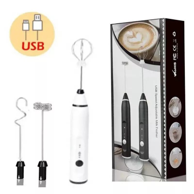 Picture of Handheld Electric Milk Frother USB Rechargeable Coffee & Egg Beater - 3 Speed Adjustable Professional Mixer for Cappuccino, Latte, Hot Chocolate Multicolor