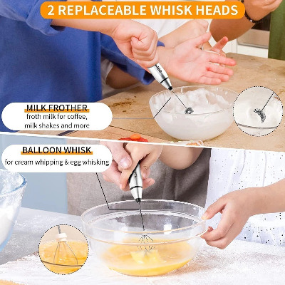 Picture of Handheld Electric Milk Frother USB Rechargeable Coffee & Egg Beater - 3 Speed Adjustable Professional Mixer for Cappuccino, Latte, Hot Chocolate Multicolor