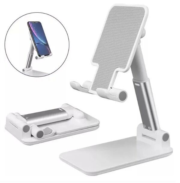 Picture of Foldable Telescopic Mobile Phone Holder Stand – Adjustable Desktop Bracket for Smartphones & Tablets, Portable Foldable Stand for Home Office Study – White