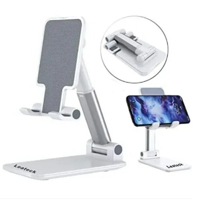 Picture of Foldable Telescopic Mobile Phone Holder Stand – Adjustable Desktop Bracket for Smartphones & Tablets, Portable Foldable Stand for Home Office Study – White