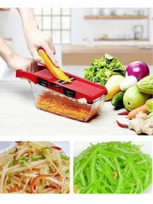 Picture of 10 in 1 Mandoline Slicer Multifunction Vegetable Cutter Vegetable Chopper Dicer Grater Fruit Slicer Kitchen Food Cutter with Container Multicolor