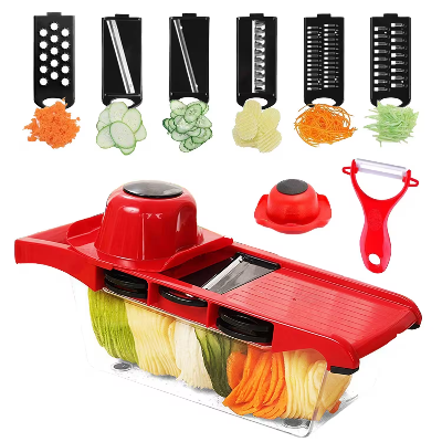 Picture of 10 in 1 Mandoline Slicer Multifunction Vegetable Cutter Vegetable Chopper Dicer Grater Fruit Slicer Kitchen Food Cutter with Container Multicolor
