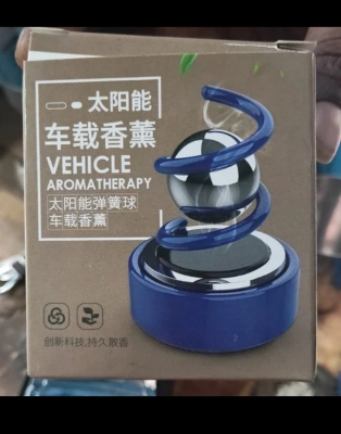 Picture of Solar Car Air Freshener Solar Powered Rotating Air Freshener Aromatherapy Perfume Diffuser Car Dashboard Ornament Auto Rotating Air Purifier Home Office Decor Multicolor