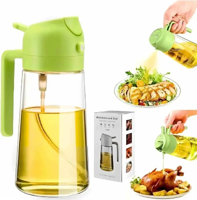 Picture of 2 in 1 Oil Sprayer Bottle 500ml Glass Olive Oil Dispenser Spray Bottle Cooking Oil Sprayer Vinegar Soy Sauce Dispenser Kitchen Gadget Multicolor