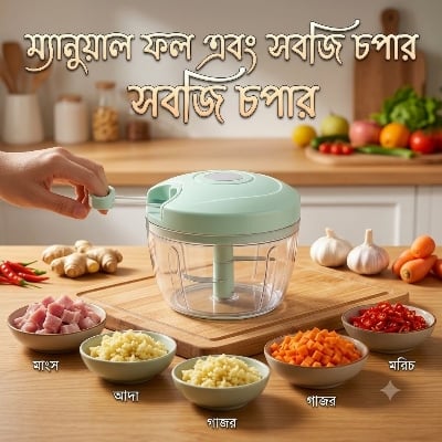 Picture of Manual Fruit Vegetable Chopper Hand Pull String Food Cutter Heavy Duty Onion Nuts Meat Grinder Mincer Blender Shredder Mixer Kitchen Tool 