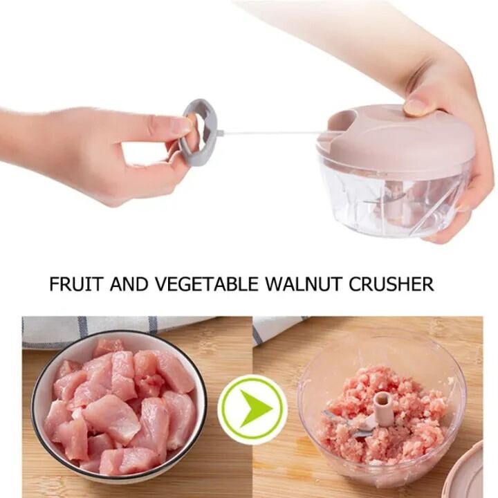 Picture of Manual Fruit Vegetable Chopper Hand Pull String Food Cutter Heavy Duty Onion Nuts Meat Grinder Mincer Blender Shredder Mixer Kitchen Tool 