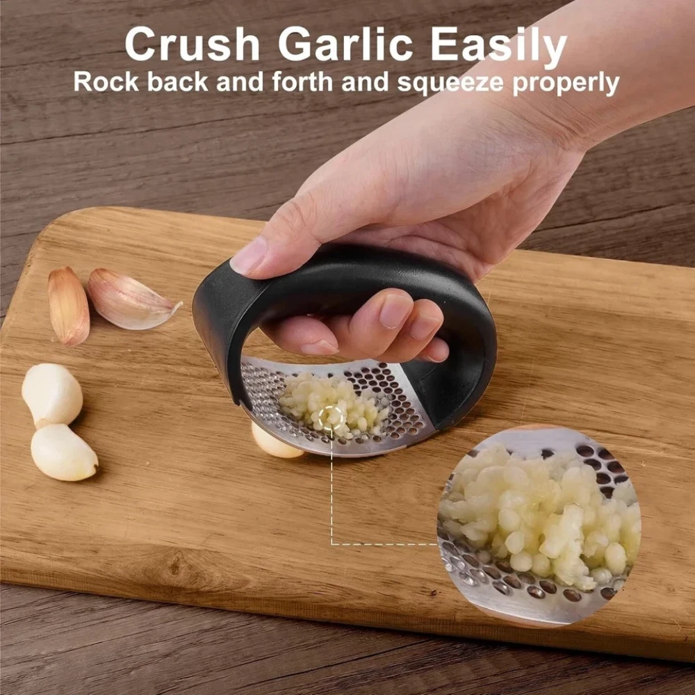Picture of Stainless Steel Garlic Press Crusher Manual Garlic Mincer Ginger Crusher Kitchen Garlic Chopper Kitchen Tool Multicolor