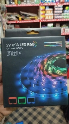 Picture of TV LED Backlight RGB USB LED Strip Light 5050 5V – Bias Background Lighting for HDTV, LCD Monitor, Desktop PC, Gaming Setup & Home Decoration Multicolor