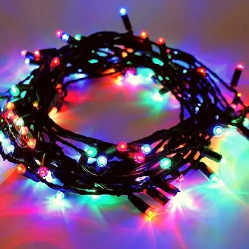 Picture of Beautiful Multicolor Fairy Lights Bright LED String Lights Festive Hanging Rice Lights for Bedroom Wall Birthday Wedding Party Home Decoration Multicolor
