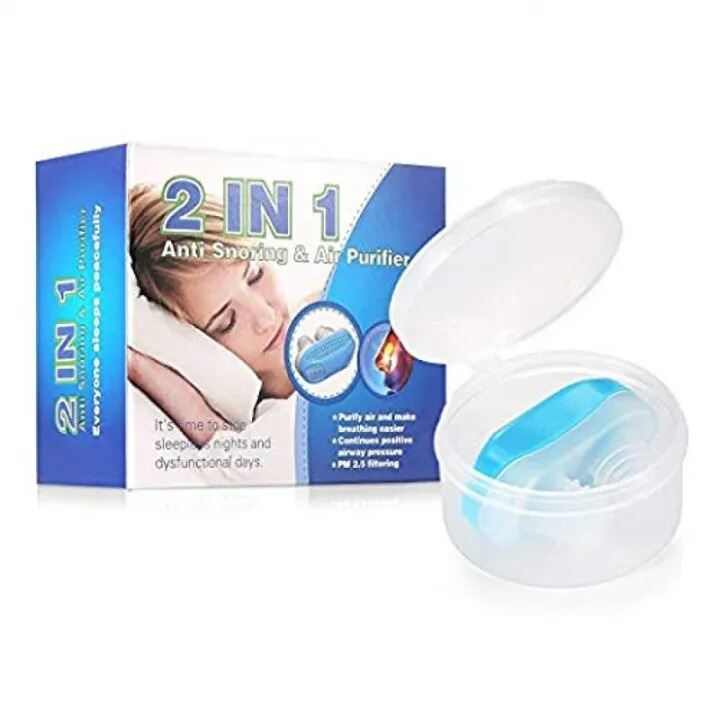 Picture of 2 in 1 Anti Snoring & Air Purifier Silicone Snore Nose Clip Stop Snoring Device Breathing Nose Vents Congestion Relief Sleep Aid for Men & Women Multicolor