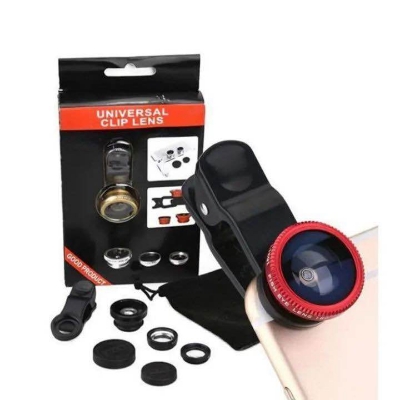 Picture of 3 In 1 Universal Clip Camera Mobile Phone Lens Fish Eye + Macro + Wide Angle)