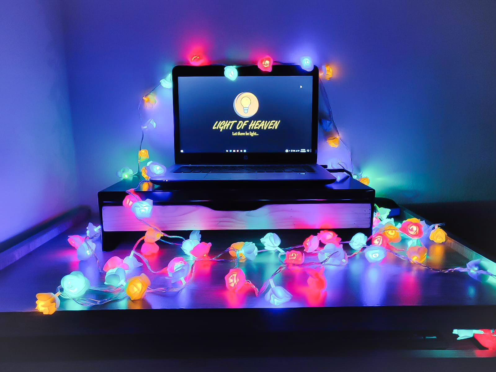 Picture of Rose Fairy LED String Lights with Rose Multi Color 80 LED 25ft 8 Lighting Modes Bedroom Wedding Party Home Room Decoration Fairy Lights Multicolor