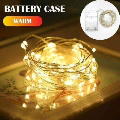 Picture of String LED Fairy Lights 16ft 50 LED Battery Operated Decorative String Lights for Bedroom Wedding Party Home Room Decoration - Warm White