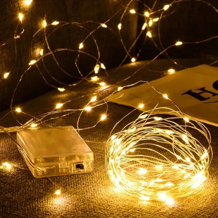 Picture of String LED Fairy Lights 16ft 50 LED Battery Operated Decorative String Lights for Bedroom Wedding Party Home Room Decoration - Warm White