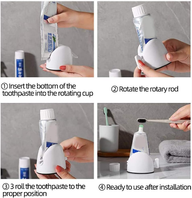 Picture of Rolling Toothpaste Squeezer Tube Roller Toothpaste Dispenser Cream Tube Squeezer Bathroom Toothpaste Holder Tube Wringer Multicolor