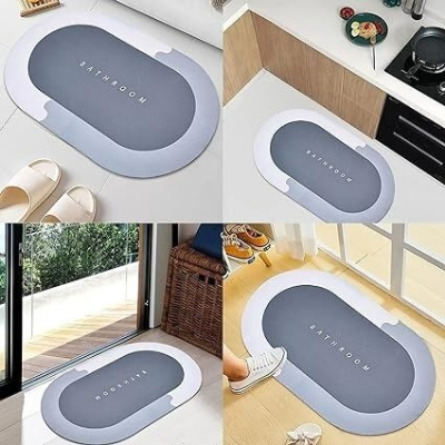 Picture of KSP HOME Super Absorbent Floor Mat 40×60cm – Soft Quick Dry Bath Mat, Bathroom Carpet, Doormat, Non-Slip Cushion Mat for Home & Office (Multicolor)