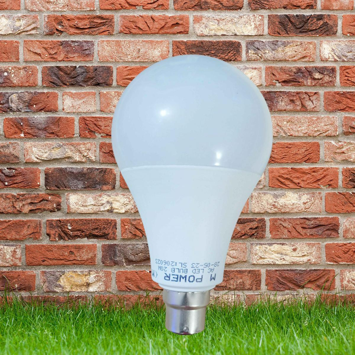 Picture of 20W LED Bulb A Shape Pin Type AC 220V Energy Saving Bright White Light with 1 Year Warranty for Home Office Kitchen Bedroom (Warranty Card Included) White