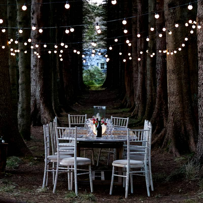 Picture of 5M Outdoor Golden LED String Bulb Lights 20 LED Decorative Hanging Lights Waterproof Plug Powered for Garden Balcony Patio Wedding Home Decor Gold