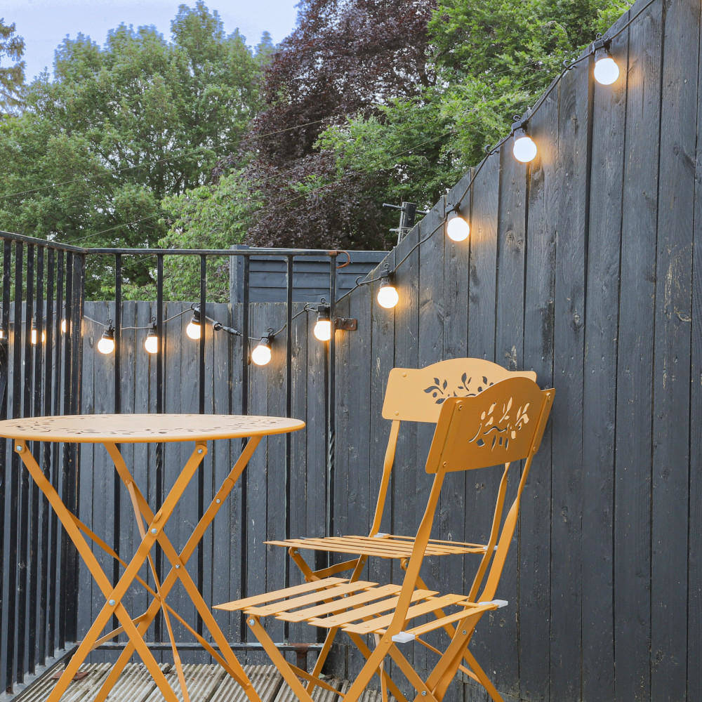 Picture of 5M Outdoor Golden LED String Bulb Lights 20 LED Decorative Hanging Lights Waterproof Plug Powered for Garden Balcony Patio Wedding Home Decor Gold