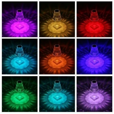 Picture of Famous Diamond Crystal Table Lamp – USB Rechargeable LED Touch Night Light, Crystal Effect Decorative Lamp for Bedroom, Living Room, Restaurant & Home Décor White