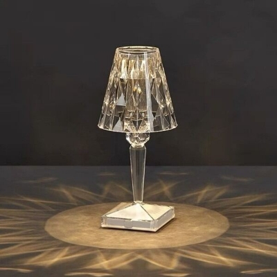 Picture of Famous Diamond Crystal Table Lamp – USB Rechargeable LED Touch Night Light, Crystal Effect Decorative Lamp for Bedroom, Living Room, Restaurant & Home Décor White