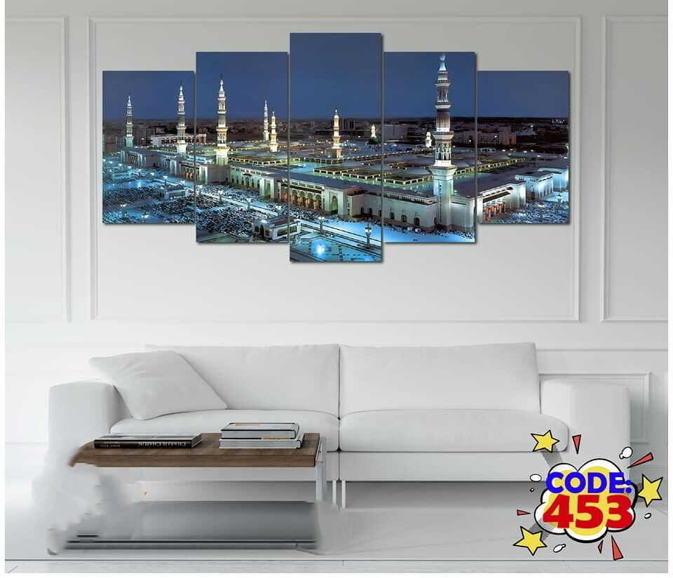 Picture of 5PCS Large Wall Canvas Art Set 18×36 Inch – HD Matte Printed Waterproof PVC Mounted Wall Panels with Glossy Lamination for Living Room, Bedroom, Office & Café Decoration Multicolor