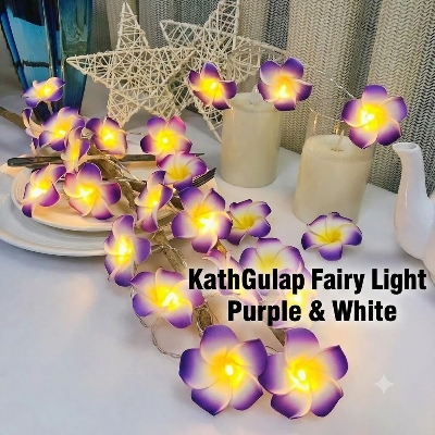 Picture of KathGulap Fairy Light Purple & White – Decorative LED Flower Fairy Light for Home, Bedroom, Wall, Curtain, Party & Home Decor Lighting Multicolor