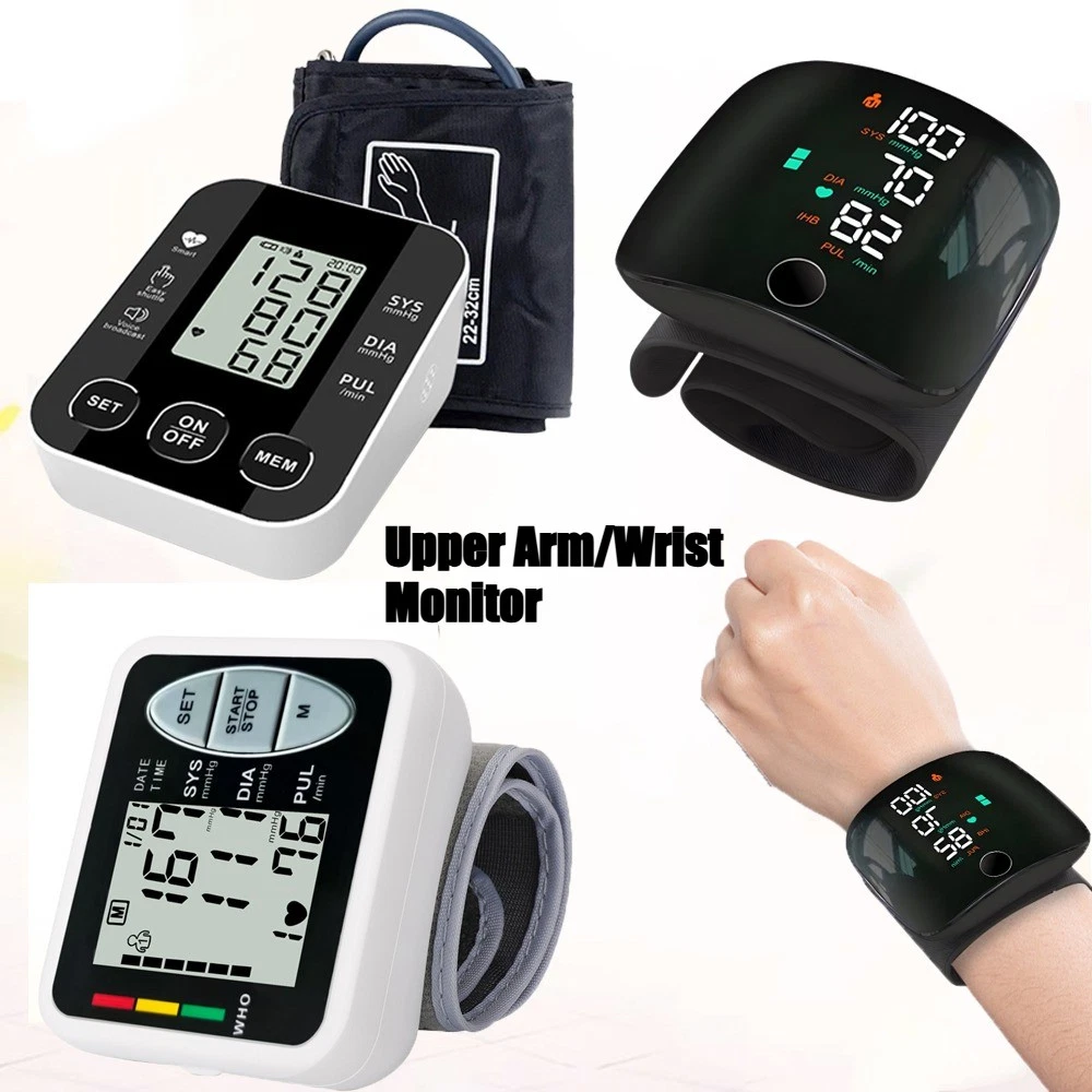 Picture of Automatic Digital Wrist Blood Pressure Monitor BP Machine with Voice LCD Display Wrist BP Checker Pulse Monitor Portable Home Health Care Device CK-102 Black