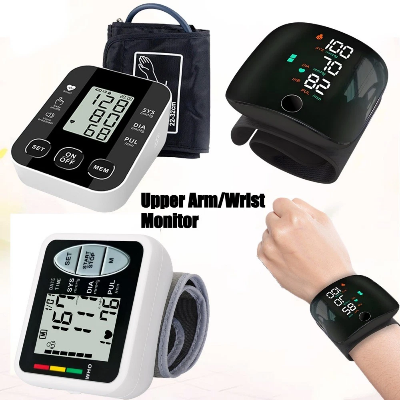 Picture of Automatic Digital Wrist Blood Pressure Monitor BP Machine with Voice LCD Display Wrist BP Checker Pulse Monitor Portable Home Health Care Device CK-102 Black