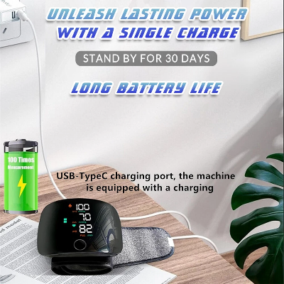 Picture of Automatic Digital Wrist Blood Pressure Monitor BP Machine with Voice LCD Display Wrist BP Checker Pulse Monitor Portable Home Health Care Device CK-102 Black