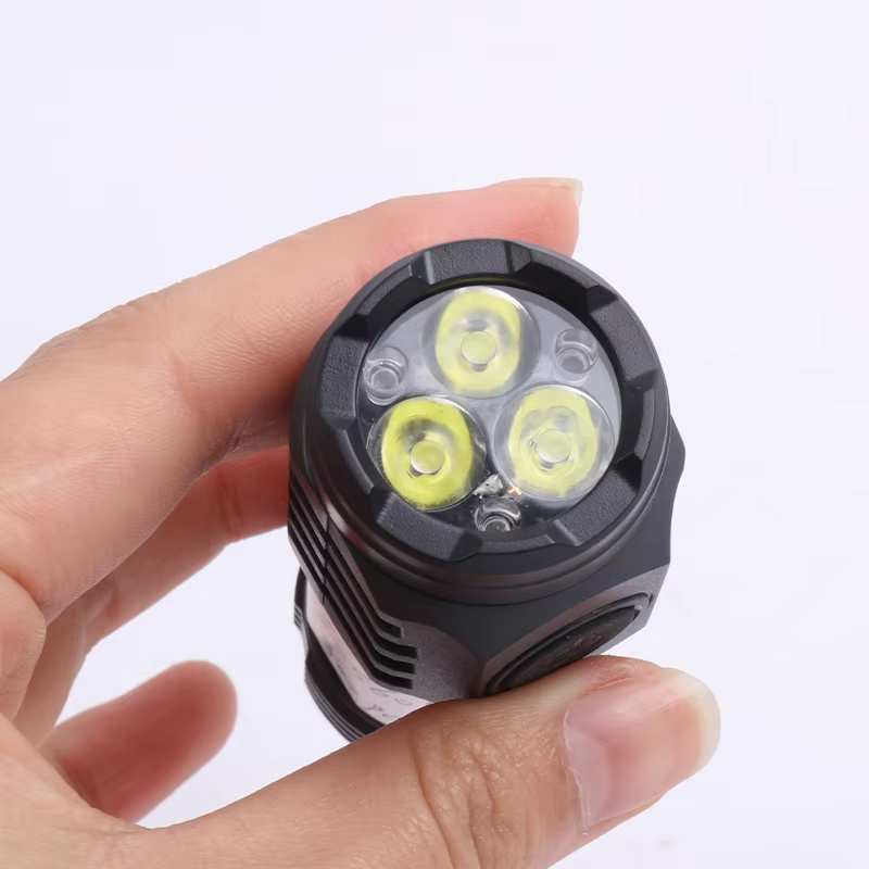 Picture of Mini Tactical 3 LED Flashlight L-S60 USB Type-C Rechargeable Torch 1000 Lumens Pocket Flashlight EDC Camping Emergency Light Black