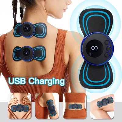 Picture of Smart Mini Neck Massager Portable Electronic Massage Stick EMS Pulse Massager Pain Relief Device for Neck Back Waist Leg Muscle Relaxation Multicolor