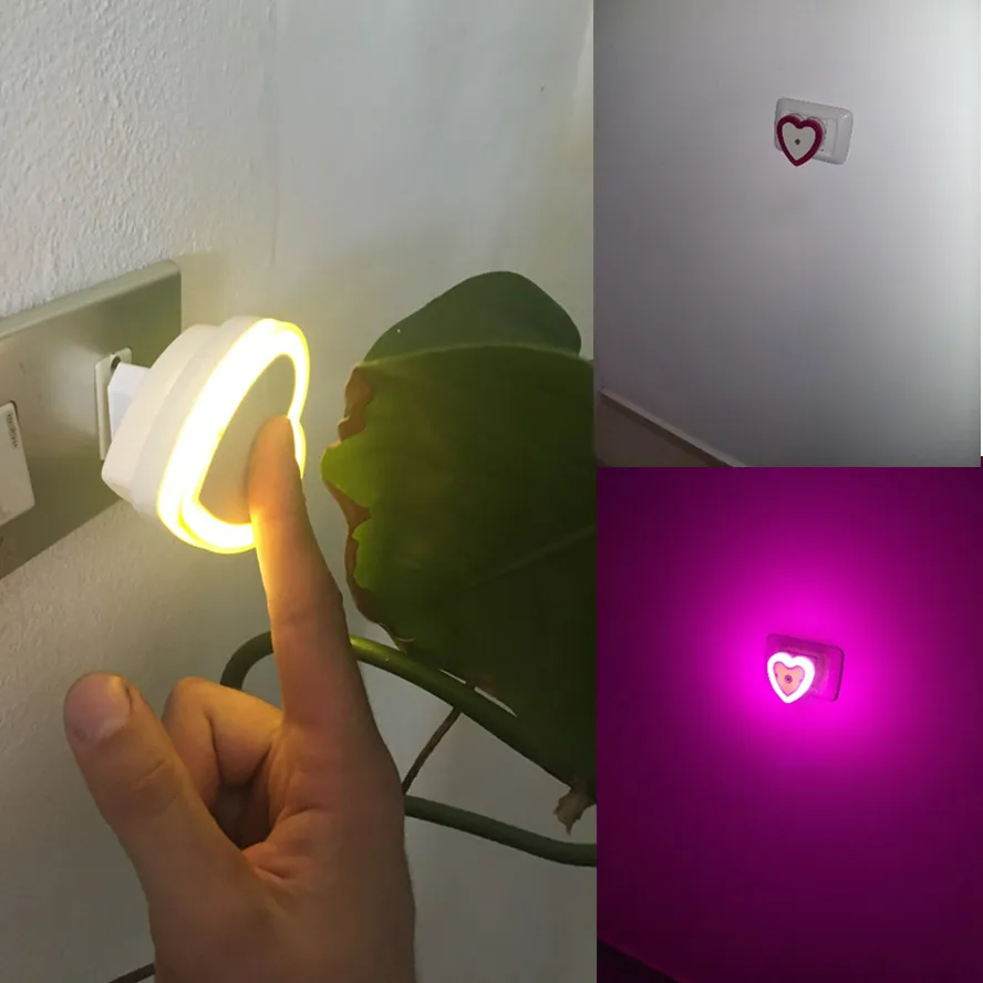 Picture of Mini LED Night Light Auto Dusk to Dawn Sensor Wall Plug Light EU/US Plug Smart Light Sensor Bedroom Hallway Stair Corridor Lamp 110V-220V Multicolor