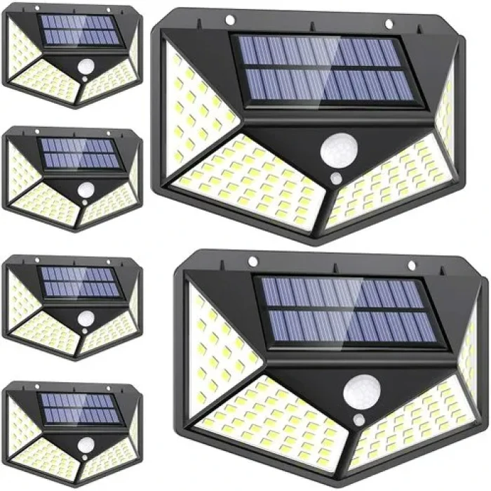 Picture of 100 LED Solar Motion Sensor Light Waterproof Outdoor Security Wall Light Wireless Solar Powered Garden Fence Street Light IP65 Black