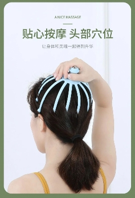 Picture of 12 Roller Ball Head Scalp Massager – Deep Relaxation Head Massage Scratcher for Headache Relief, Stress Relief, Hair & Scalp Stimulation with Comfortable Handle Multicolor